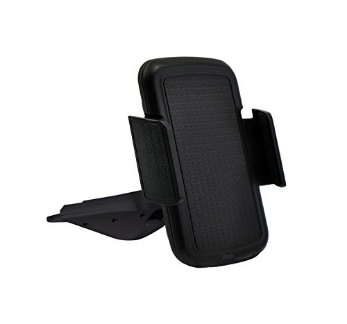 HeQiao Phone Holder Universal CD Slot Car Mount GPS Cell Phone Holder Car Cradle Mount with Three-Side Grips and One-Touch Design for iPhone 7/7Plus/6s/6Plus/5S, Galaxy S6/S7, Google Nexus, LG, Huawei