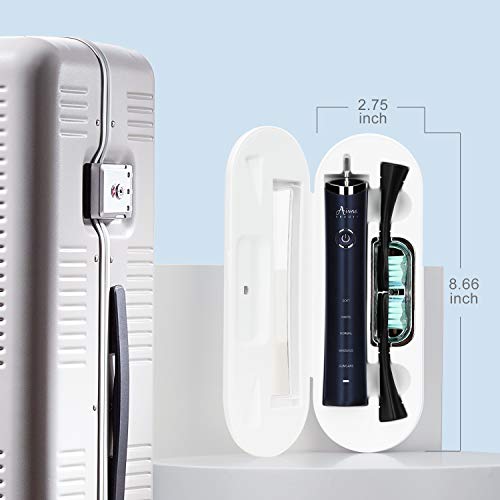 Sonic Electric Toothbrush with UV Sanitizer Travel Case,Wireless Rechargeable Sterilizer Powered Tooth Brushes for Adults, 5 Optional Modes, 2 Mins Smart Timer, USB Fast Charging & Replace (Blue)