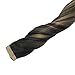 LAB·EH Hair Extensions Tape in Ombre Chocolate Brown to Caramel Blonde 16 Inch 50g 20pcs Tape in Human Hair Extensions Skin Weft Real Natural Hair Extensions