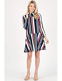 Vestido de manga larga para mujer con cuello de vaca para invierno, talla grande
