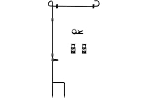 AKEYDECO Garden Flag Stand-Holder-Pole with Flag Stopper and Clip Waterproof Powder-Coated Paint for House Flags,Decorative Flags,Yard Flags,Seasonal Flags
