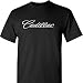Caddy Cadillac Logo on a Black T Shirt
