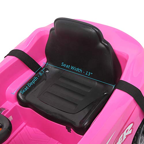 VALUE BOX Kids Ride On Car 12V Battery Motorized Vehicles Electric Cars for Kids with Manual/2.4G Remote Control,LED Headlights,Music,Horn,Safety Belt,Automatic Reset Fuse(Pink) - Thumbnail 6