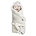 Premium Baby Receiving Blanket - Hooded Plush Fleece Swaddle Blanket - Organic Un-Dyed Cotton Unisex Wrap for Boys and Girls