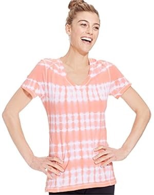 Calvin Klein Performance Women's Striped Tie-Dye Short Sleeve Tee