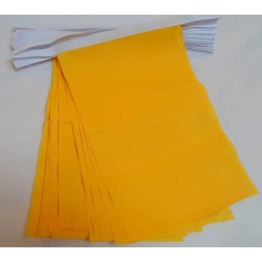 AZ FLAG - Plain Yellow Bunting Flag - 40 Ft Garland with 20 Yellow Solid color Flags 18'' x 12'' - 100% Polyester String Pennant - 12 meters