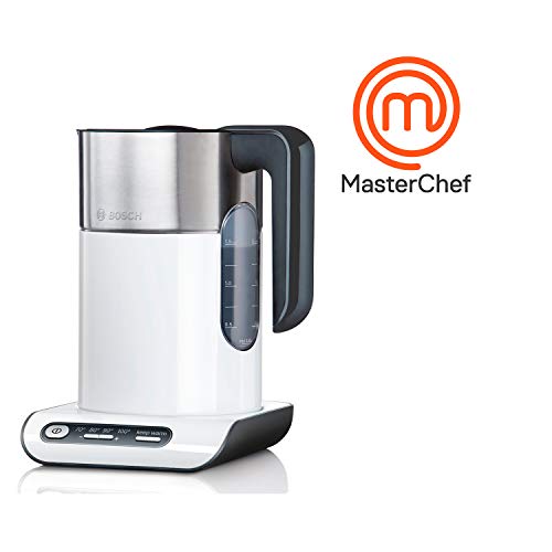 Bosch kabelloser Wasserkocher TWK8611P, Abschaltautomatik, Ãberhitzungsschutz, Temperaturwahl, Warmhaltefunktion, 1,5 L, 2400 W, weià – Bild 3