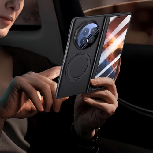 Kequsprk Case for Honor Magic V6 360° Rotating Magnetic Ring Kickstand,Blac | Phone Case for Honor Magic V6 Lightweight, Ultra-Thin with Built-in Screen Protector, Lens and Hinge Protection