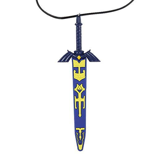 Spirit Elf Warrior Master Sword Video Game Necklace Blue