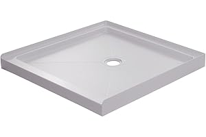 Miseno MNOSB4848 48" x 48" Square Shower Base with Single Threshold and Center Drain - White