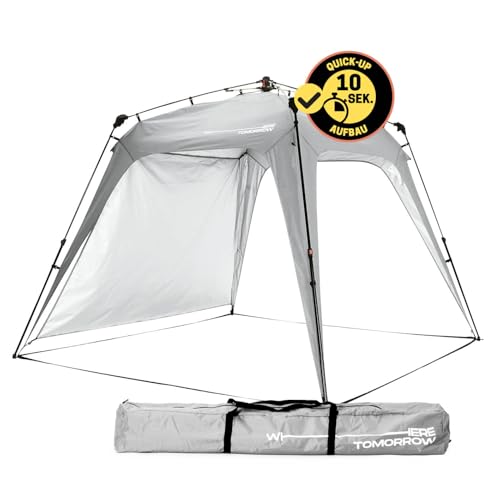 Lumaland Outdoor Pavillon 2,5 x 2,5m | Wasserdicht & UV-Schutz | Gartenzelt inkl. 1x Seitenteil & Tasche & Heringe | Robuster Camping & Partyzelt | Po