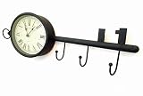 Key Holder Wall Mount Clock Rustic Chic