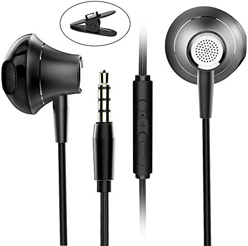 AOTON Earphones, In Ear Headphones Powerful Bass Stereo Sound Wired Headsets Compatible for iPhone iPad Samsung Galaxy Huawei Xiaomi with Volume Control and Microphone, 3.5MM Jack (Gun Color)