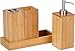 Trademark Innovations Bath Set Bath Caddy - 100% Natural Bamboo