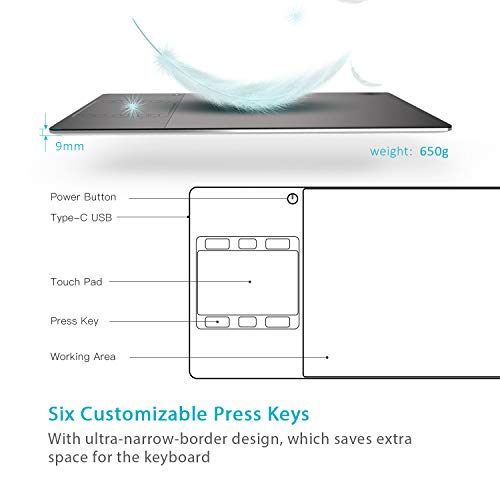 Huion Inspiroy G10T Pen and Touch Wireless Graphic Drawing Tablet with 8192 Pressure Sensitivity