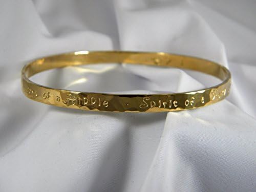 Soul of a Gypsy Heart of a Hippie Spirit of a Fairy Solid 18k Gold Bangle