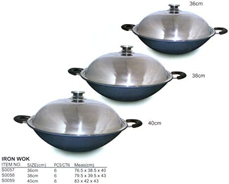 40 cm Iron Wok, Case of 6