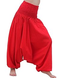 Raan Pah Muang marca luz verano algodón Smock parte superior harén Aladdin pantalones