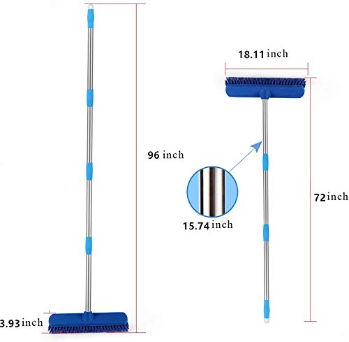 6 FT bristle floor brush, bristle grout brush bath and tile brush for cleaning bathroom terrace kitchen walls and decks(6 FT) - Thumbnail 2