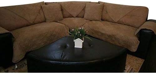 Quilted Bonded Or Classic Micro Suede Sectional Sofa Chaise Lounge Chair Slipcovers Pads In Different Color And Size Camel Saddle 35x70 For 3 Seats Amazon Co Uk Kitchen Home