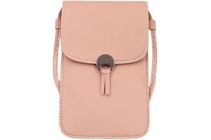 Small Crossbody Bag for Women Cell Phone Purse Mini Shoulder Bag Wallet Case with Slot Necklace Lanyard Pink