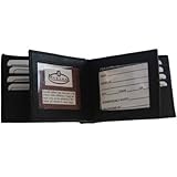 Mens Leather Wallet Lamb Bifold Triple Window