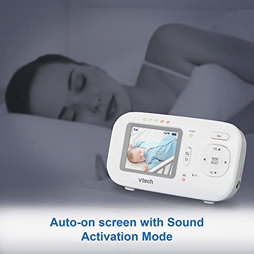 VTech VM320 Video Baby Temperature Monitor, Invisible Night Vision, Soothing Sounds, 2Way Talk