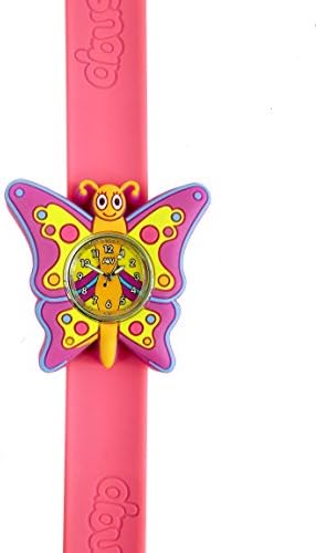 kids Watch-3D animals-Multi colour-Easy to read clock-Fashion watches-Time teaching-Children Boys Girls-Splash resistant-Easy snap-on wrist watches-Perfect birthday gifts Christmas gift (Butterfly Watch)