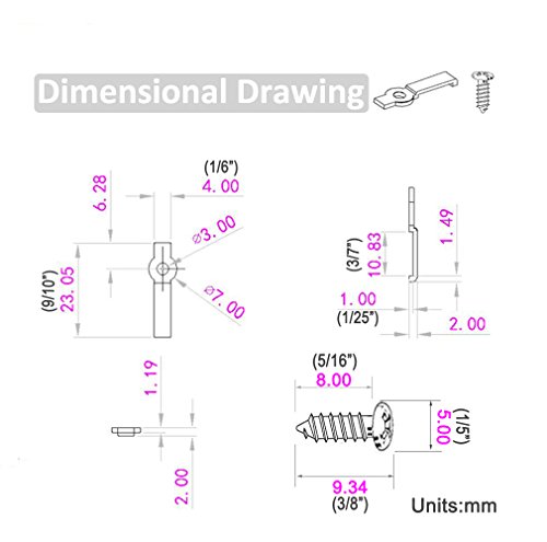 SpiritLED 100 Lots LED Strip Light Mounting Brackets,One Side Fixing Clips,Screws Included (Ideal for Non-Waterproof Strip Width 10mm) - Thumbnail 3