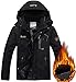 YXP Men's Mountain Waterproof Ski Jacket Windproof Rain Jacket Black