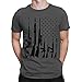 SpiritForged Apparel Distressed USA Gun Flag Men's T-Shirt, Charcoal Medium