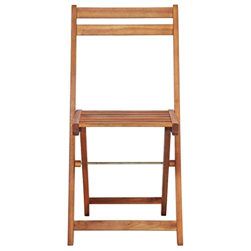vidaXL Akazienholz Massiv 2X Gartenstuhl Klappbar Bistrostuhl Holzstuhl Stuhl – Bild 4