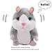 Talking Hamster Toys for Kids, Talking Plush Animal Gifts for Valentines Day, Talking Stuffed Animals Toy Repeats What You Say, Electric Repeating Hamster Talking Pet Toys for Toddler Baby Boys Girls