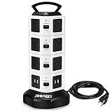 JBonest Power Strip Tower 16 Outlet 4 Port USB with Surge Protector,6ft Cord Wire Extension Charging Station Universal Socket for PC Laptops Mobile