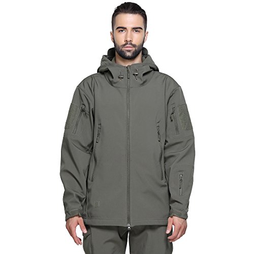 ReFire Gear Men's Soft Shell Military Tactical Jacket Outdoor Camouflage Hunting Fleece Hooded Coat - Thumbnail 4