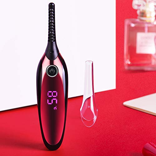 Heated Eyelash Curler, 2019【NEW VERSION】Acavado Electric Rechargeable Eyelashes Curlers for Quick Natural Eye Lashes Curling Long Lasting USB Charging 4 Temperature Gears with Display Screen