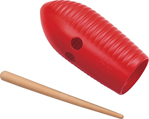 Nino Percussion NINO581R ABS Plastic Mini Guiro, Red