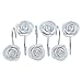 AGPTEK Shower Curtain Hooks, 12PCS Anti Rust Decorative Resin Hooks for Bathroom, Baby Room, Bedroom, Living Room Decor (White Rose)