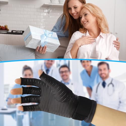 Guantes de Compresión para Artritis - Guantes de Artritis para Mujer, Reumatoide Tunel Carpiano Manos Dedos Alivia Dolores y Rigidez de Manos, Suave Arthritis Gloves para Mujere y Hombre