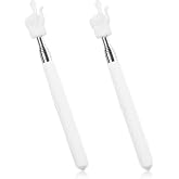 2 Pcs Telescopic Teacher Pointer Finger, Retractable Hand Pointer Teacher Pointers for Classroom, Mini Extendable Pointer Finger Pointer Stick Elementary School Kindergarten Teacher Supplies (White)