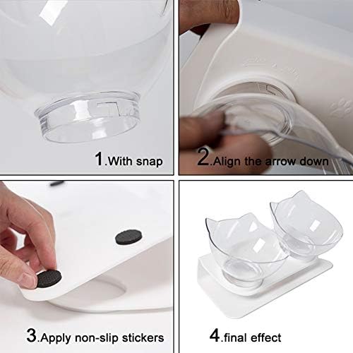 TWSOUL Canine Cat Bowls Pet Meals Water Bowl Raised Peak 15 Diploma Tilt Defend Neck with Removable Raised Stand Pet Meals Feeder for Cats or Small Canine