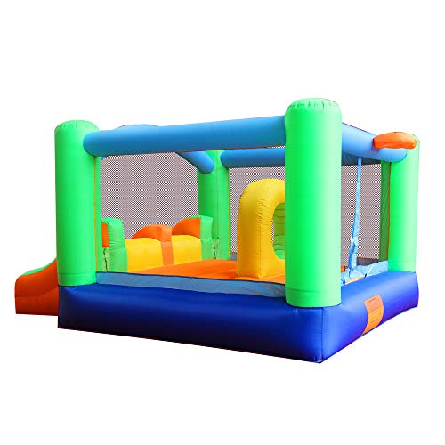RETRO JUMP Inflatable Bounce House Slides Moonwalk Castle Kids Bouncy Playhouse for Birthday Party Gift with Blower