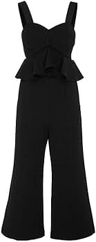 black peplum jumpsuit