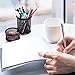 JPSOR 3 Packs Mesh Pencil Pen and Metal Business Card Holder, Black Business Card Pencil Pen Cup Paper Clip Organizer for Desk Office and School