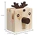 Humorous Reindeer Design Wood Desktop Pencil Cup Organizer / Novelty Eyeglass Holder / Cell Phone Stand