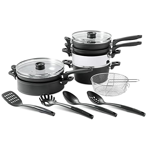 Ivation Stackable Cookware Set 15Piece Nonstick, CeramicCoated
