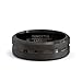 Duke Collections Mens Wedding Bands Black Tungsten Ring Brushed with Center Groove and Beveled Edges