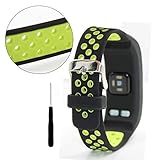 Budesi Compatible Garmin Vivosmart HR Replacement Band-Silicone Bracelet Wristband with Screwdriver Compatible for Garmin vivosmart HR (Black-Yellow F)