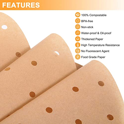 Safmord Air Fryer Parchment Paper, 9 Inch Round Air Fryer Liner, 200PCs
