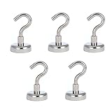 Magnetic Hooks Neodymium,10L0L Powerful Magnet Hook Heavy Duty 5 Sets 12lb Strong Hanging Magnets Hooks set for Refrigerator/Fridge/Kitchen Tools